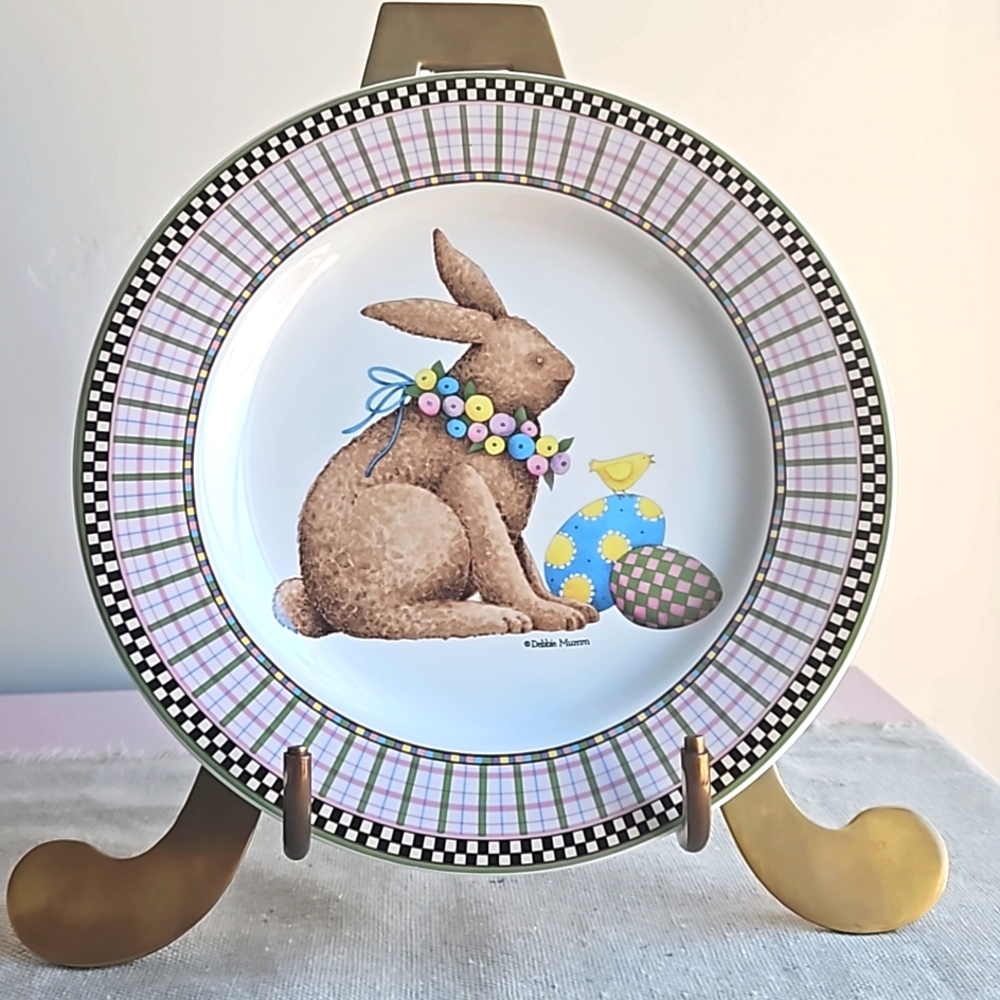 Easter Bunny Plate Debbie Mumm Design stoneware microwave & dishwasher safe